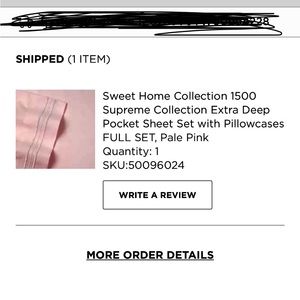FULL sheet set NWOT pale pink